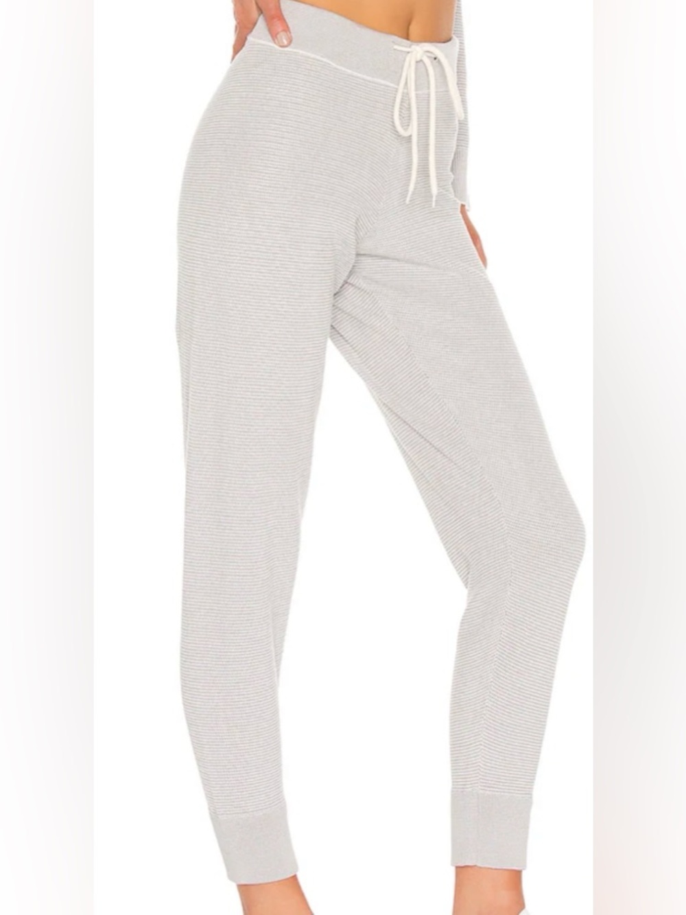 Varley Light Gray Ribbed Drawstring Joggers size XS EUC